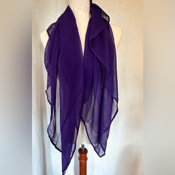 Purple Chiffon Sheer XL Scarf - Picture 2 of 5